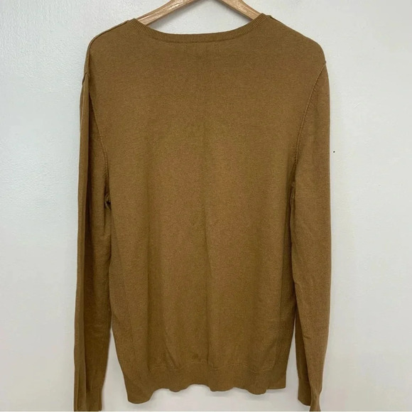 Mark Anthony Sweater Men XL  Cotton‎ Cashmere V Neck Camal Neutral Long Sleeve - Picture 5 of 11